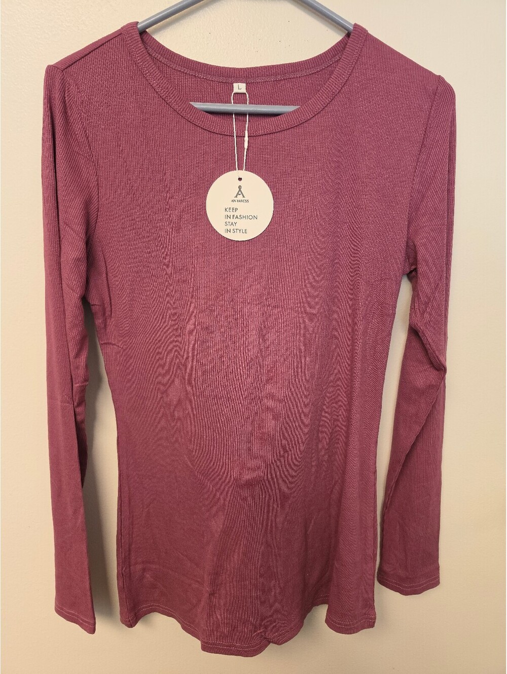 Anbrabess Long Sleeve Ribbed T-Shirt